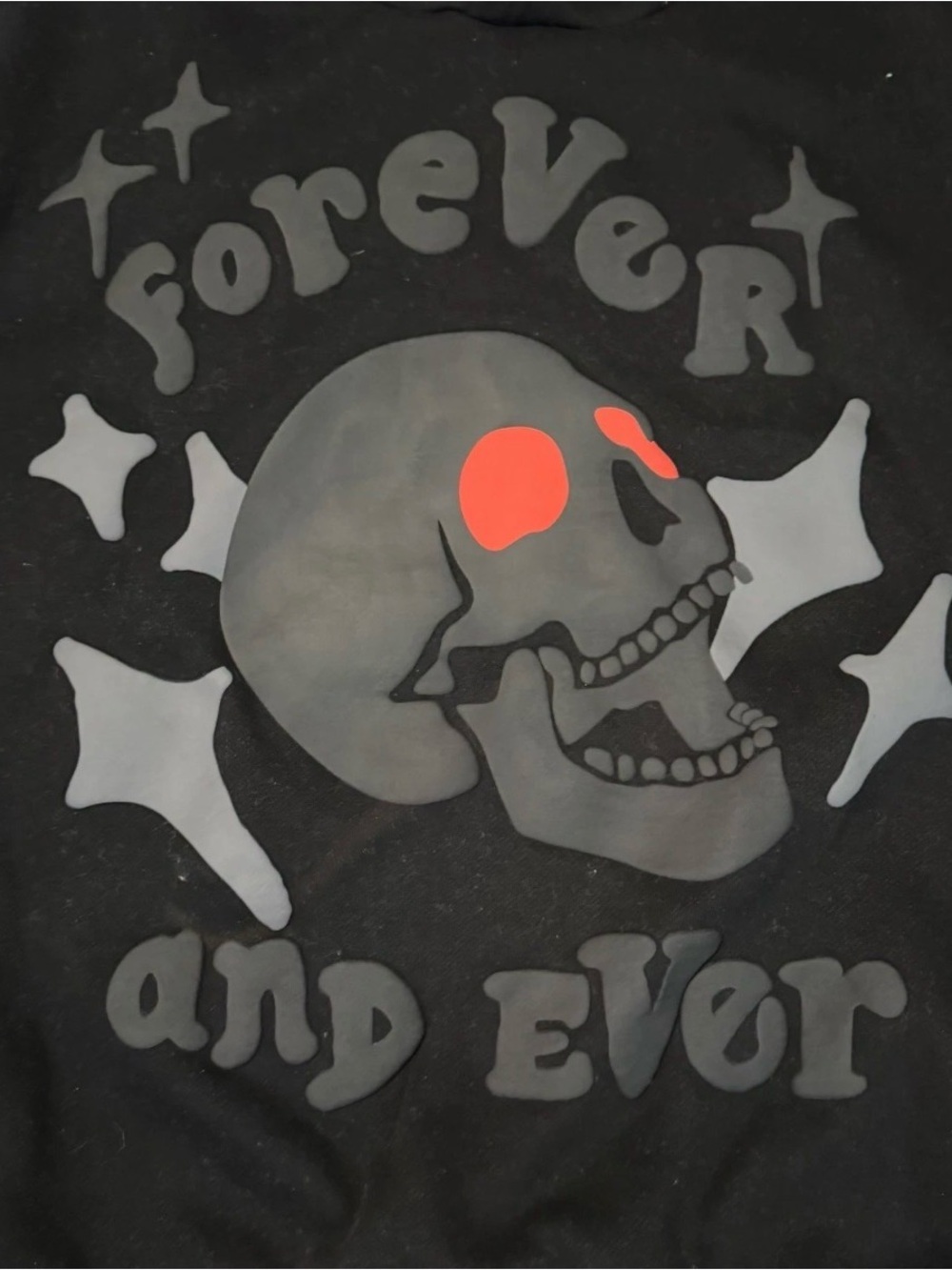 Men’s Graphic Skull 'Forever and Ever' Hooded Sweatshirt with Pockets - Size L
